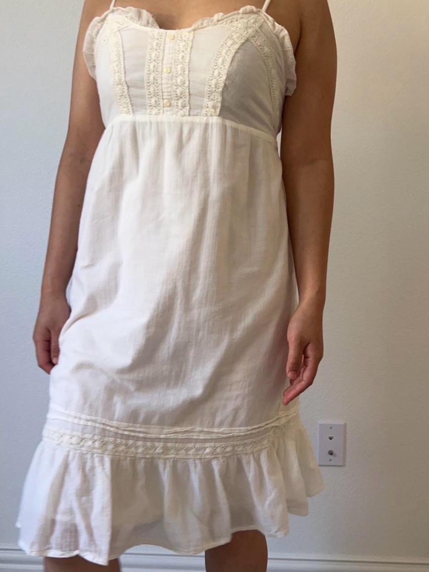 Old Navy White Lace-Trim Midi Sundress